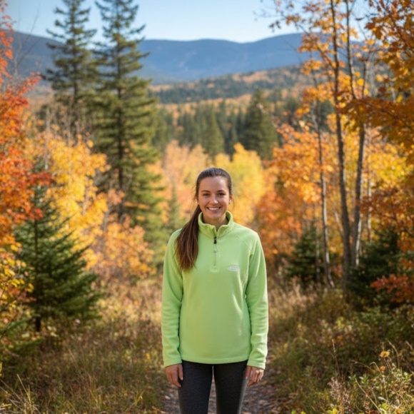 Lady Drake Fleece Pullover Women’s Large 1/4 Zip Polyester Lime Green - Picture 8 of 8